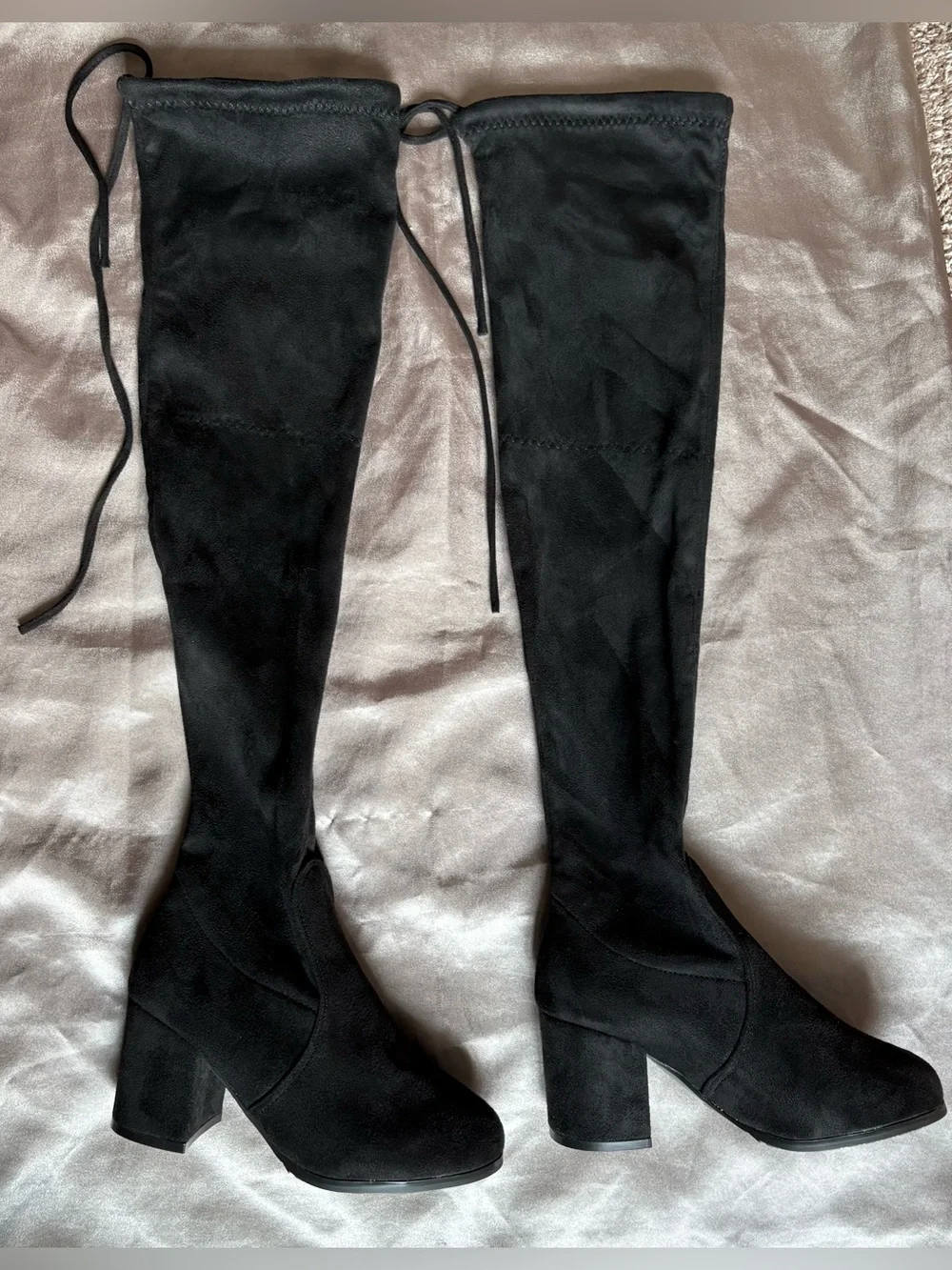 Shein Black Over-the-Knee Block Heel Boots